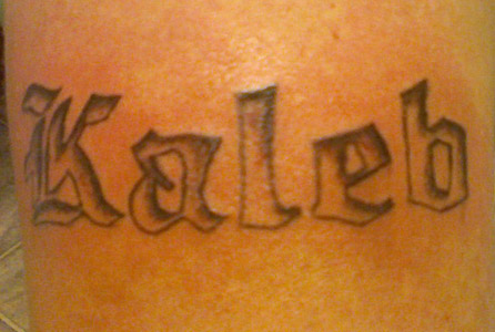 Old English Tattoo Letters tattooed in old English lettering,